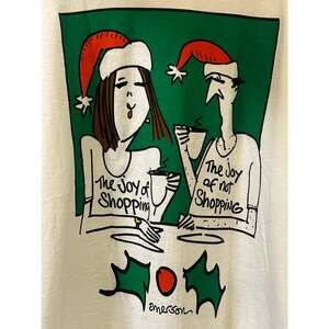 Emerson Street Christmas vneck sleep shirt The Joy of Shopping sz OS NWOT
